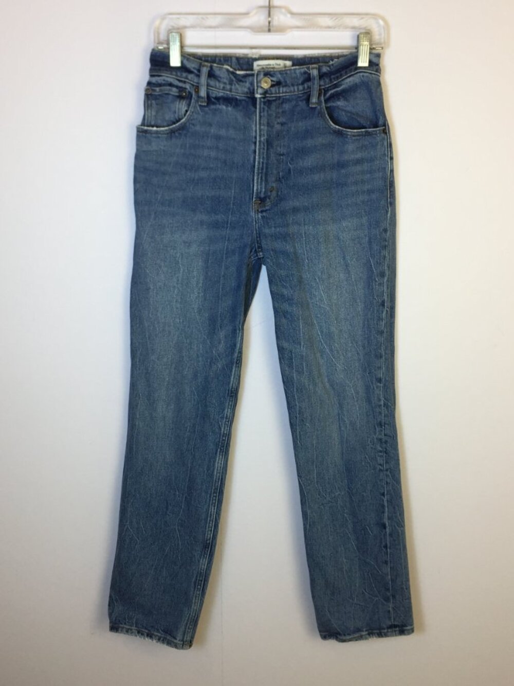 Abercrombie & Fitch 90's Straight Ultra High Rise Jeans Womens 27/4S Medium Wash